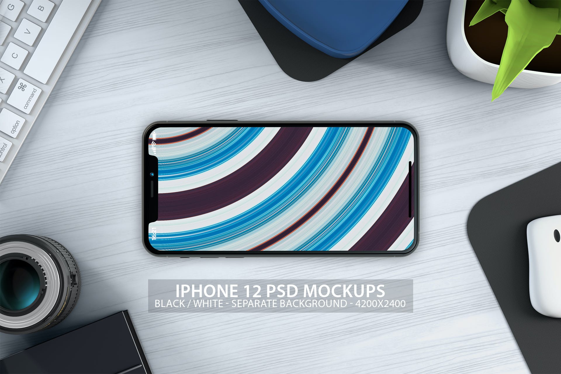 iPhone 12 PSD 模型与干净的背景 (PSD)