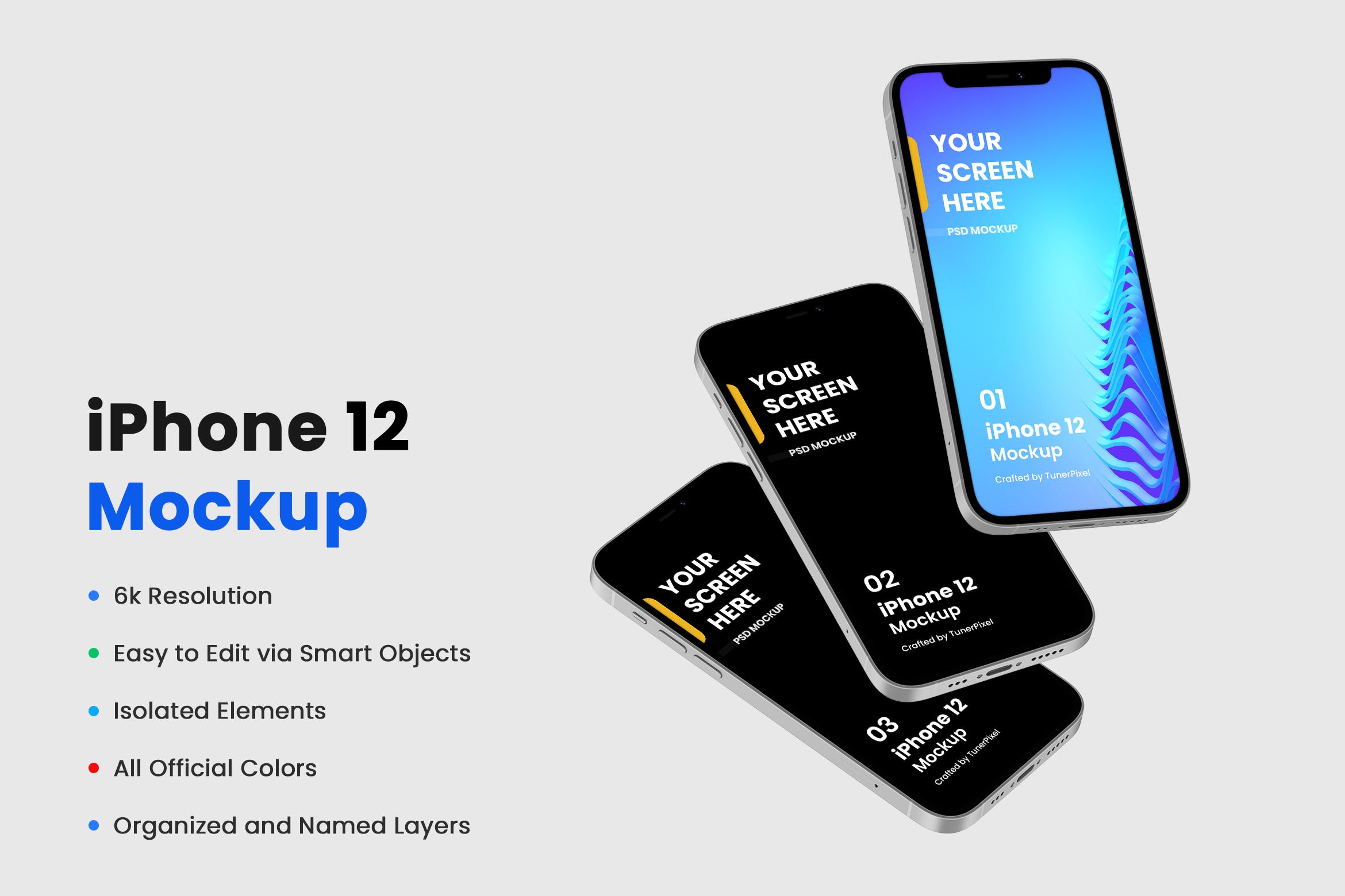 iPhone 12 Mockup样机 (PSD)