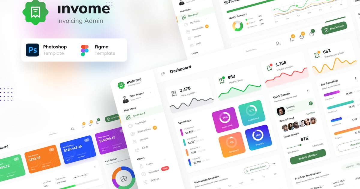 Invome – 发票管理仪表盘模板