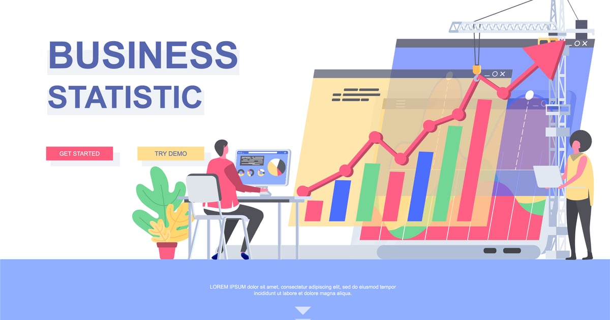 商业统计着陆页模板