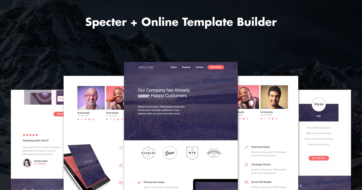 Specter – 响应式代理机构电子邮件 + 在线构建器