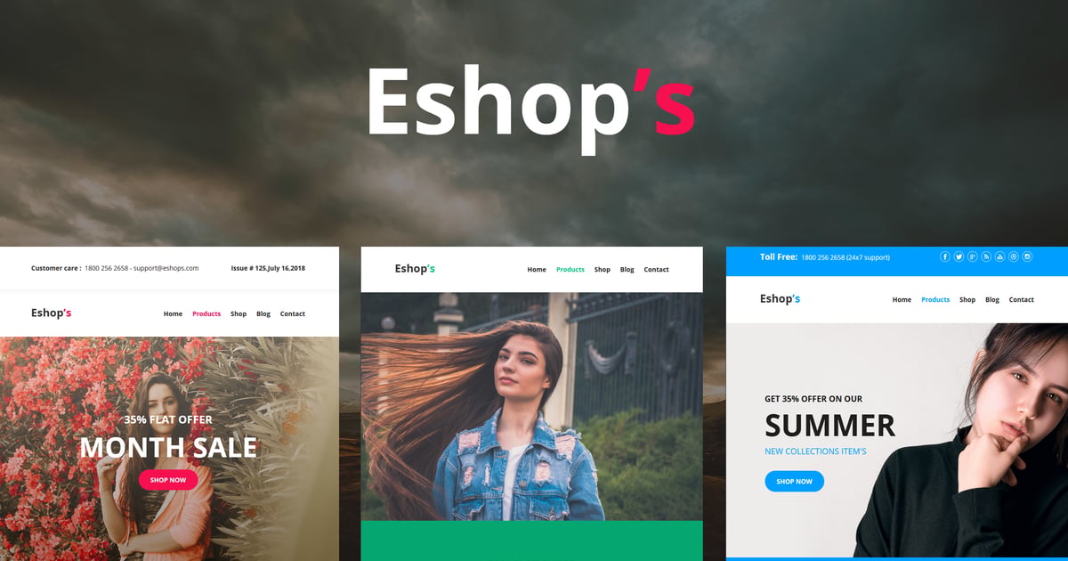 Eshop 的邮件 – 8 套独特的响应式电子邮件