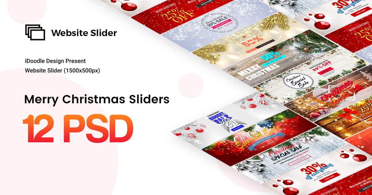 圣诞快乐滑块网站 – 12PSD