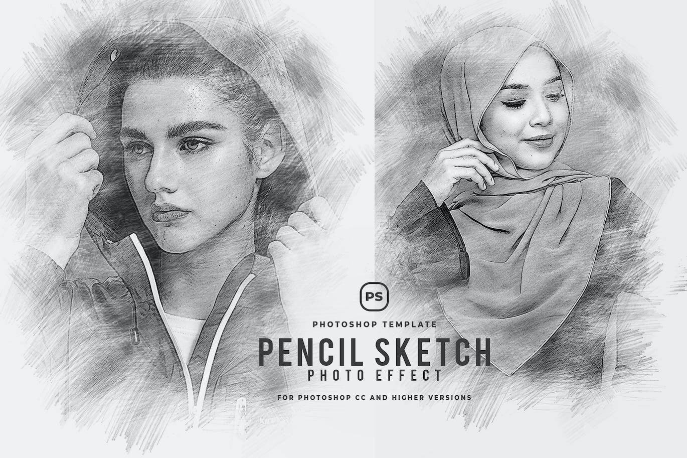 素描效果 Photoshop (PSD)