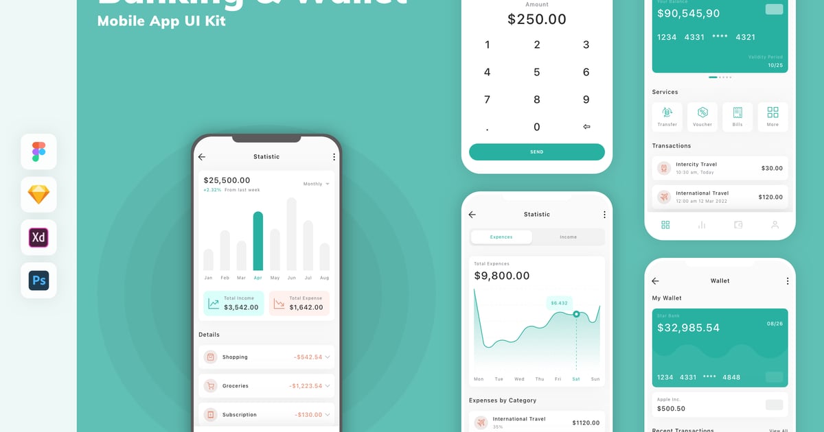 银行和钱包移动应用 UI 套件