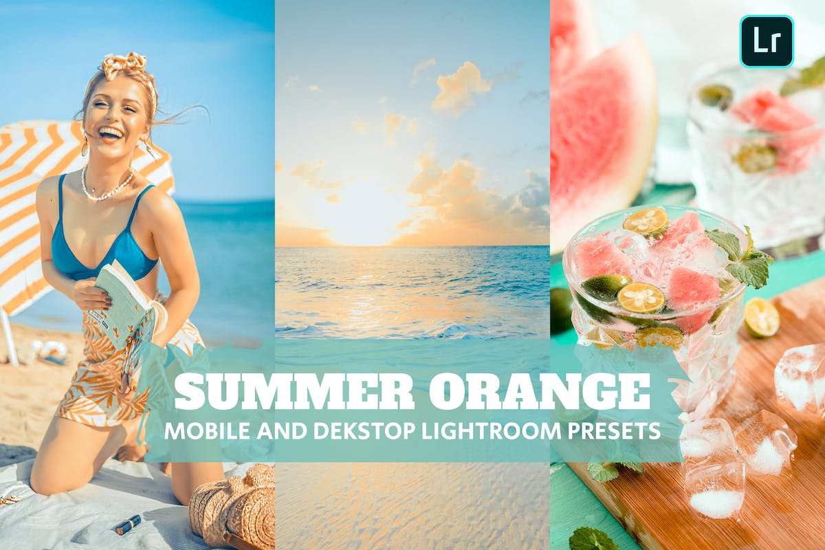 夏季橙色 Lightroom 预设桌面和移动版