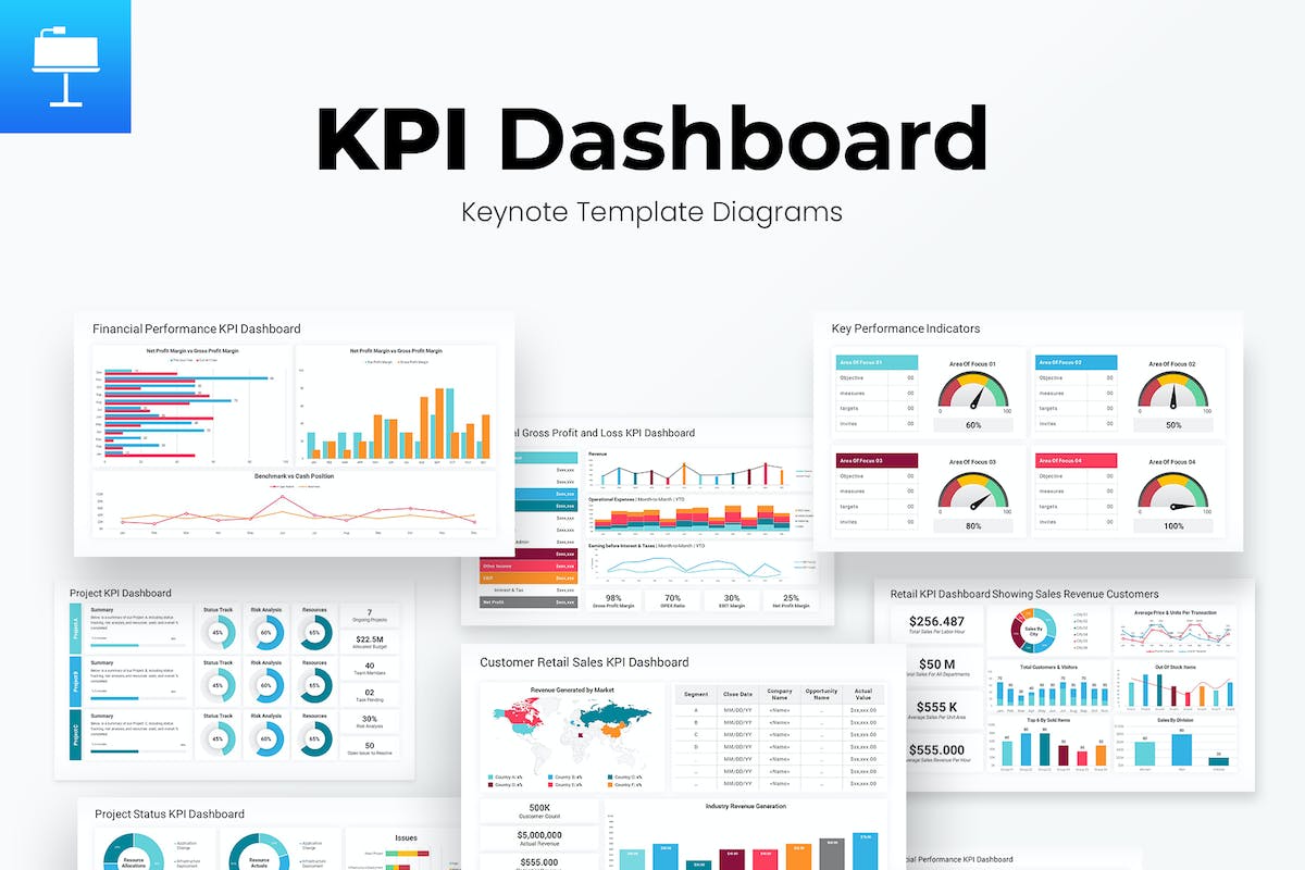 KPI 仪表板主题模板图表