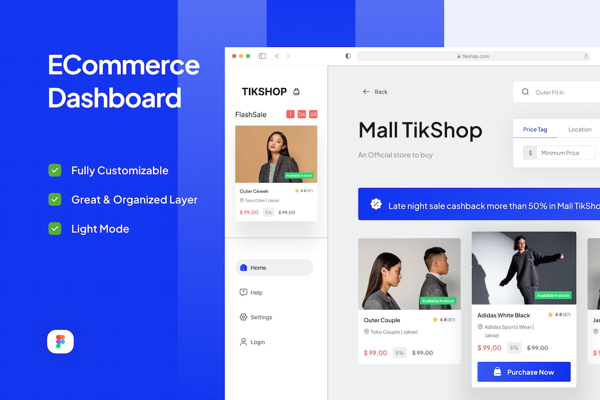 电子商务仪表板 – TikShop