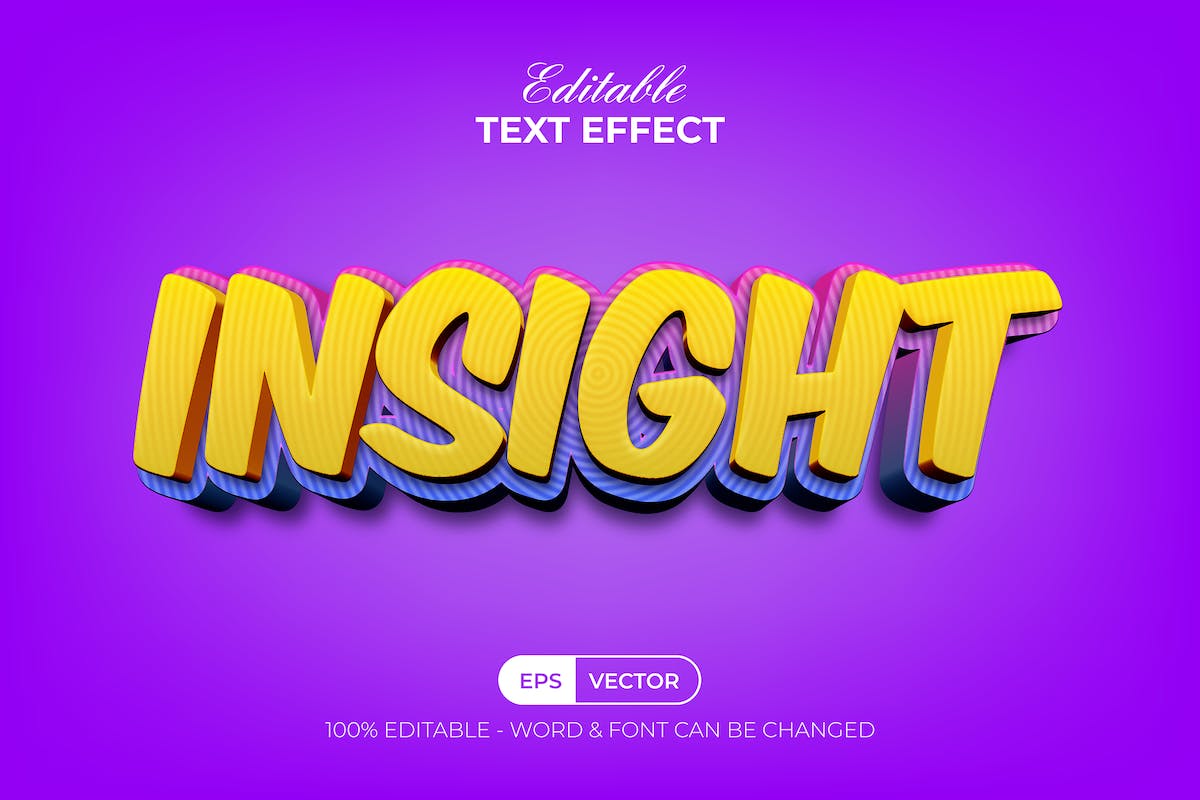 Insight 3D 文字效果彩色风格