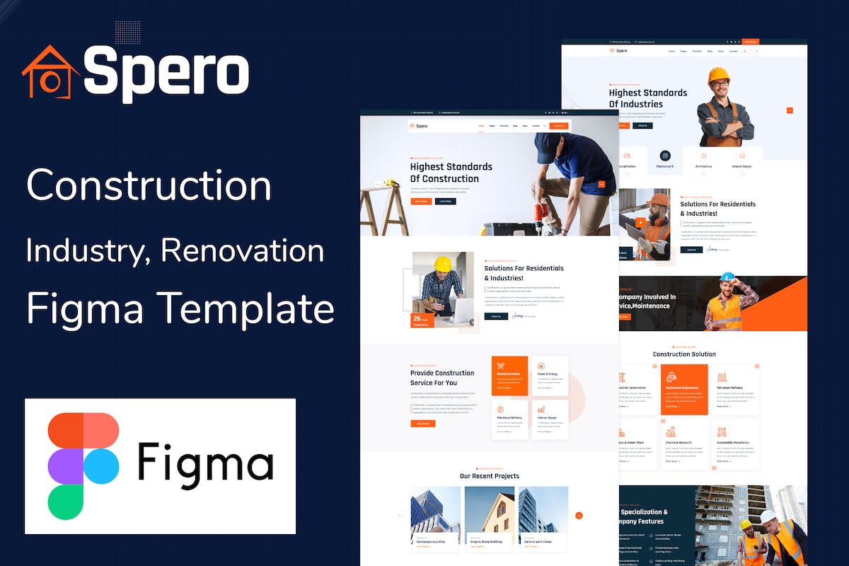Spero – 建筑行业 Figma 模板