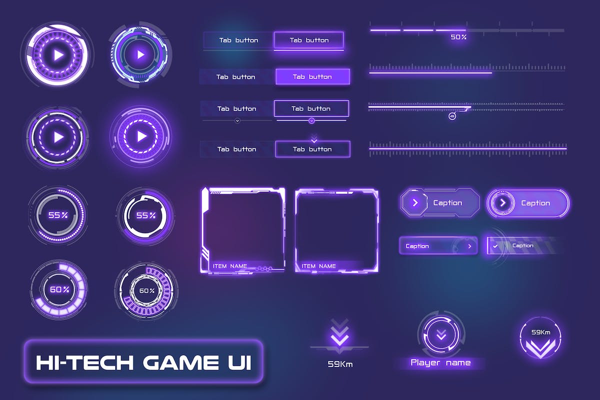科幻HUD游戏UI元素包
