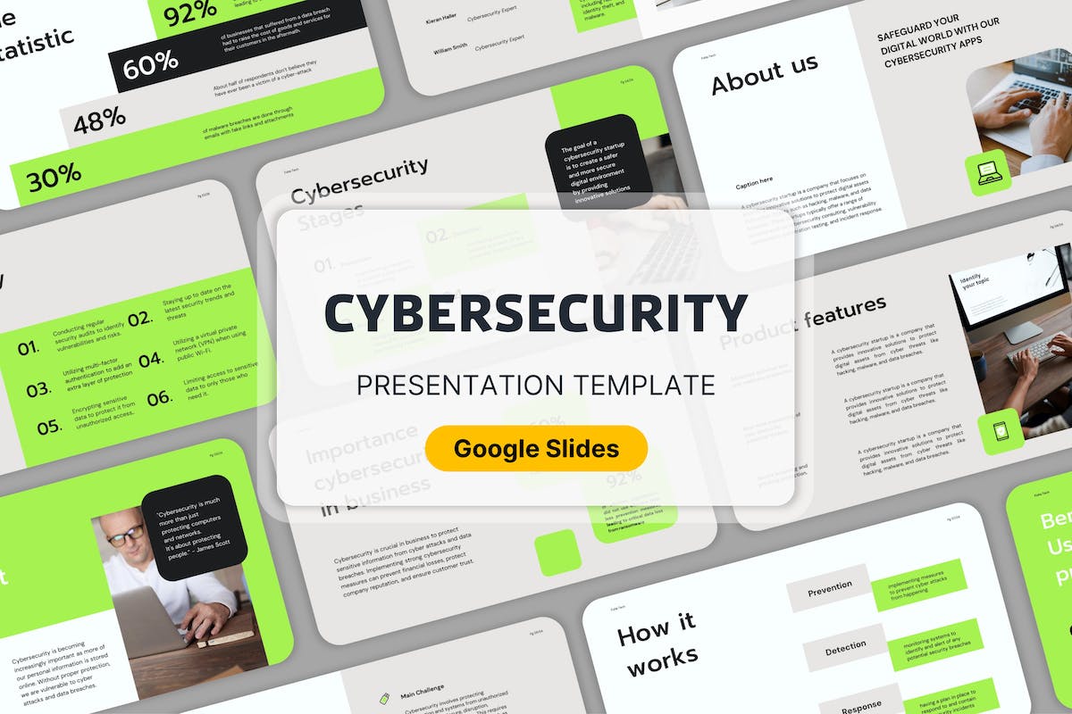 网络安全 – Google 幻灯片模板