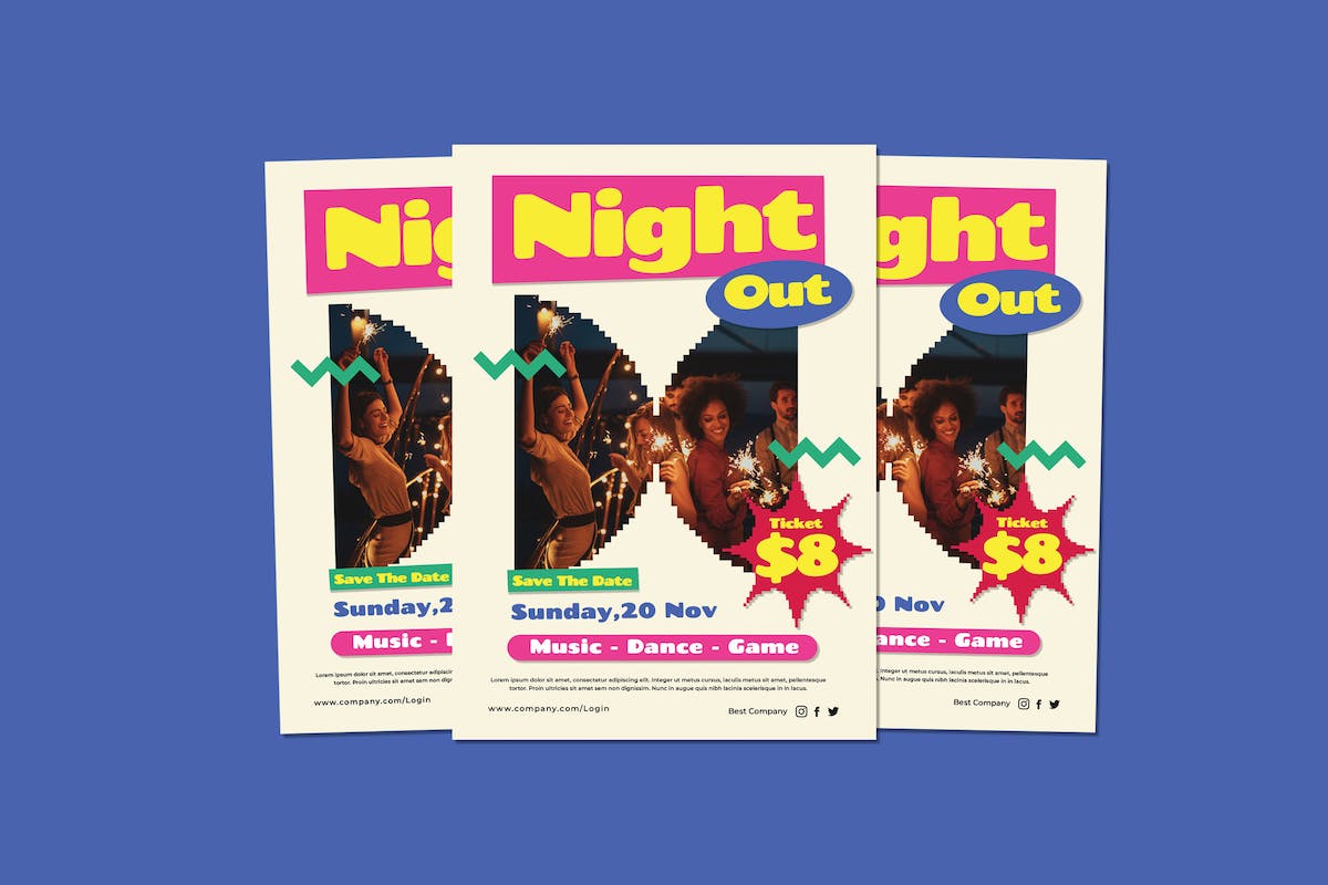夜间聚会传单