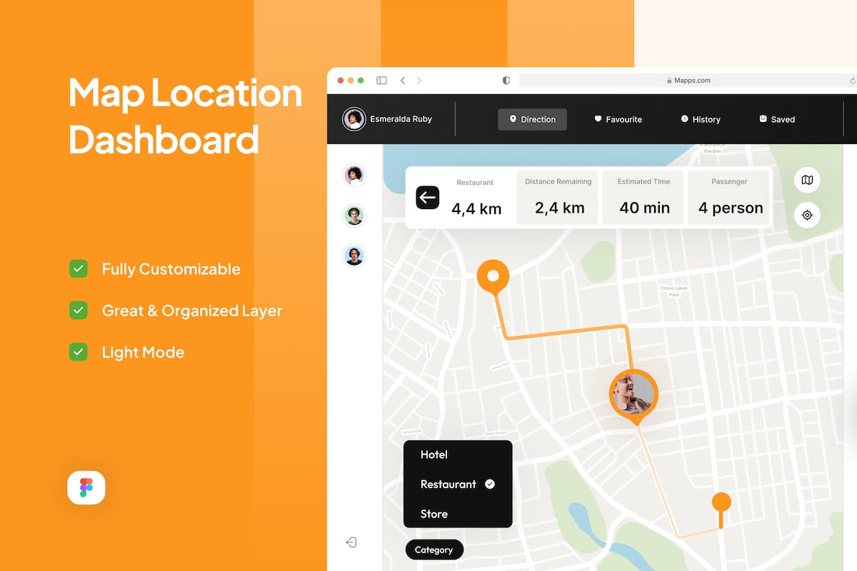 地图位置仪表板 – Mapps