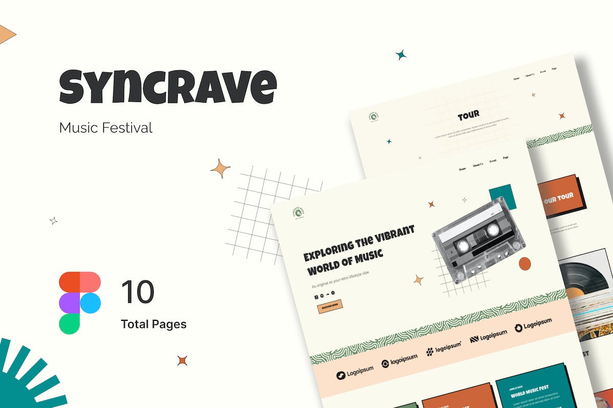 Syncrave – 音乐节 Figma 网站设计