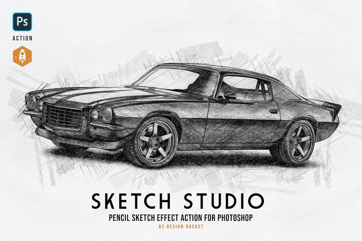 Photoshop 铅笔素描效果动作