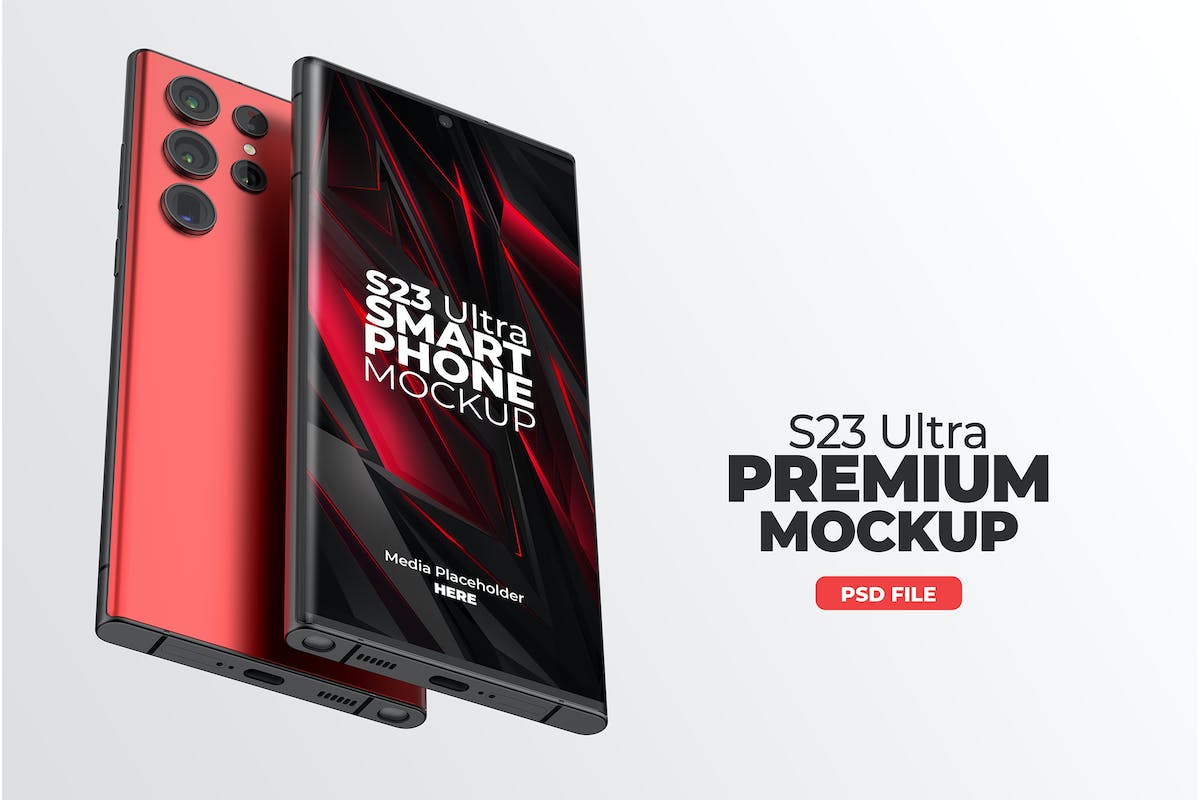 S23 Ultra 智能手机应用程序促销模型 PSD