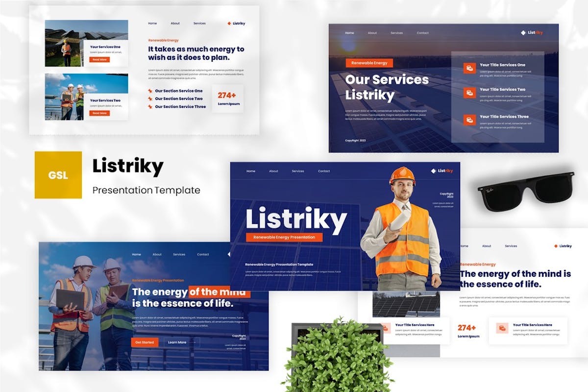 Listriky – 可再生能源 Google 幻灯片模板