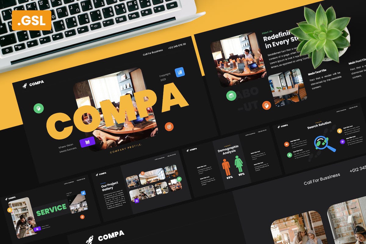 Compa 公司简介 Google 幻灯片模板