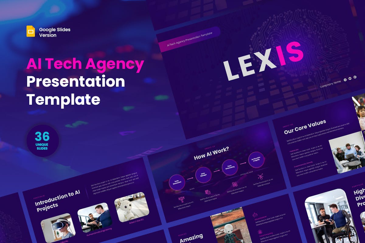 Lexis – AI 技术机构 Google 幻灯片模板