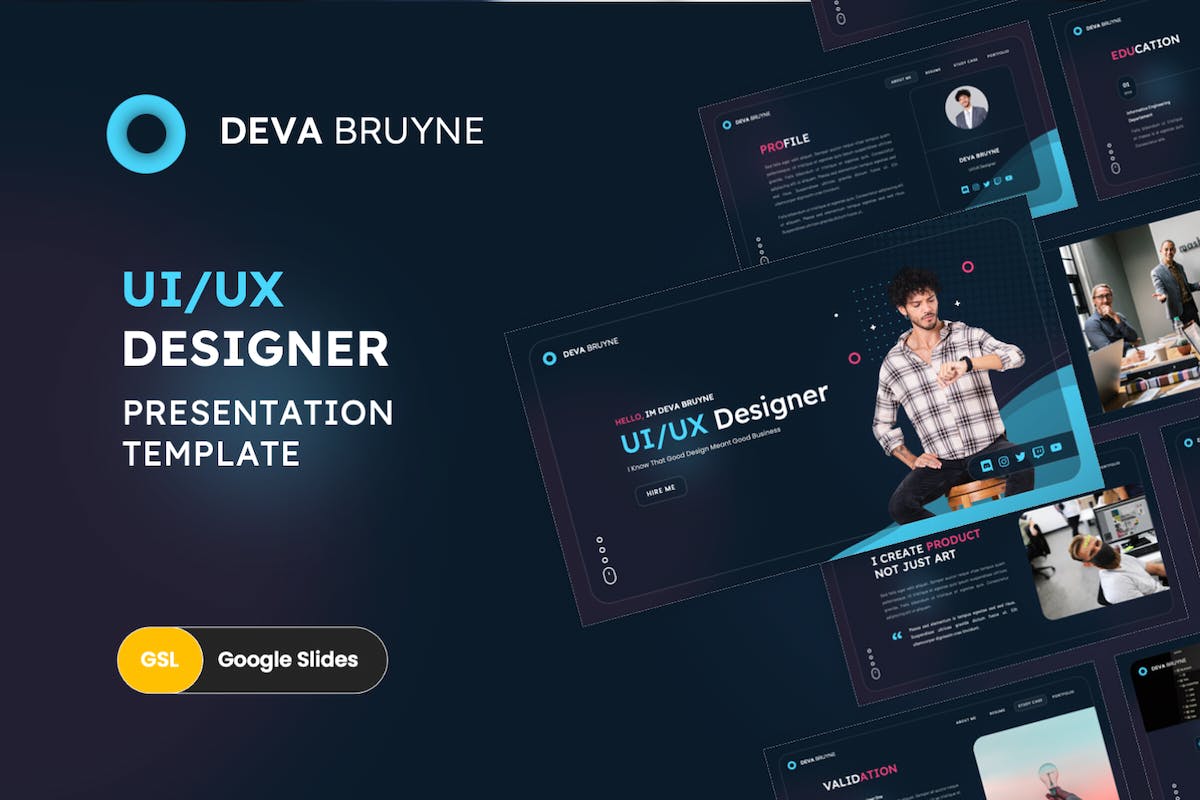 简历 – UI/UX Pitch Deck Google 幻灯片模板