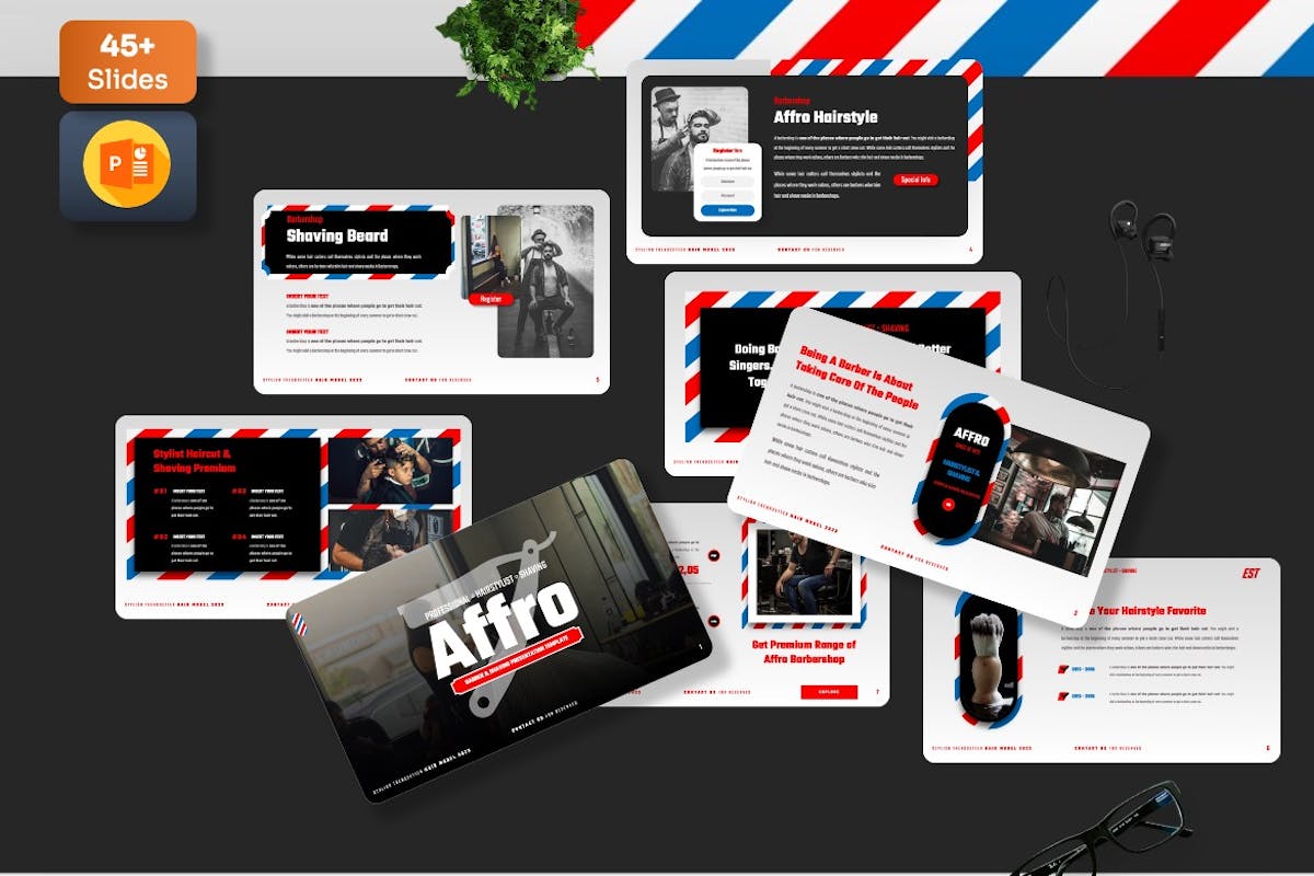 非洲 – 理发店 Powerpoint 模板