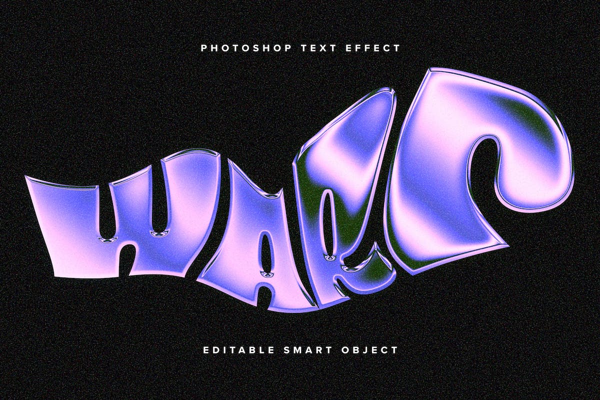 扭曲的 Chrome PSD 文本效果