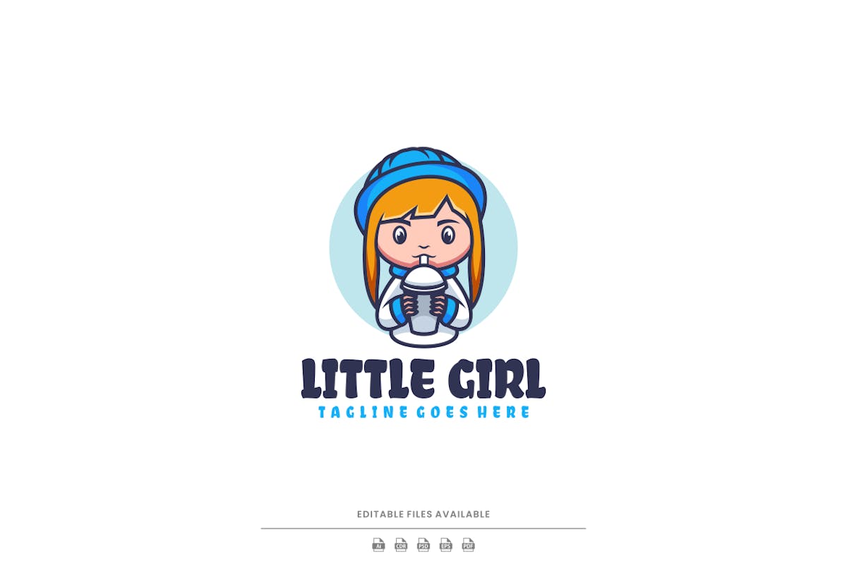 小女孩吉祥物卡通标志
