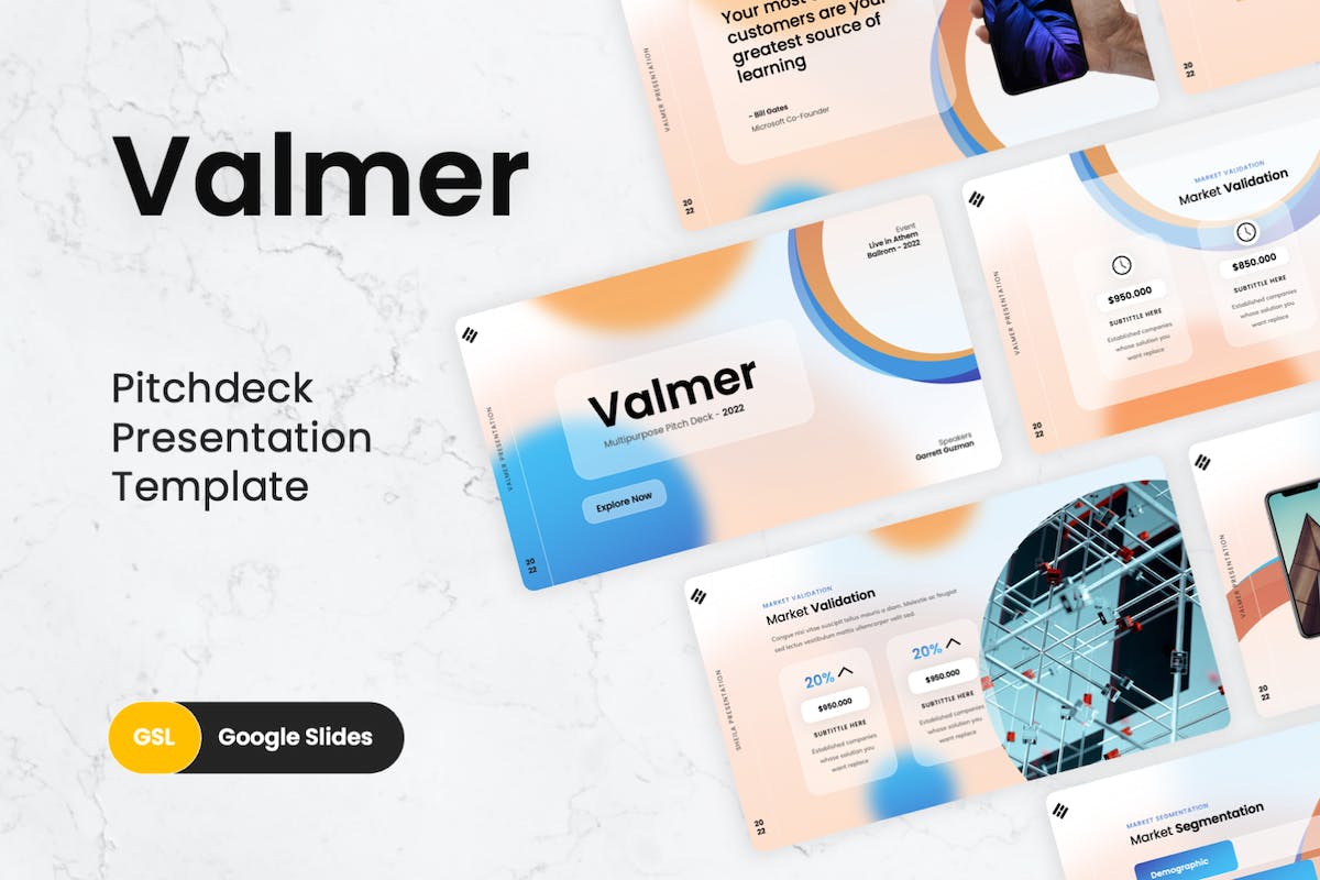 Valmer – Pitch Deck Google 幻灯片模板