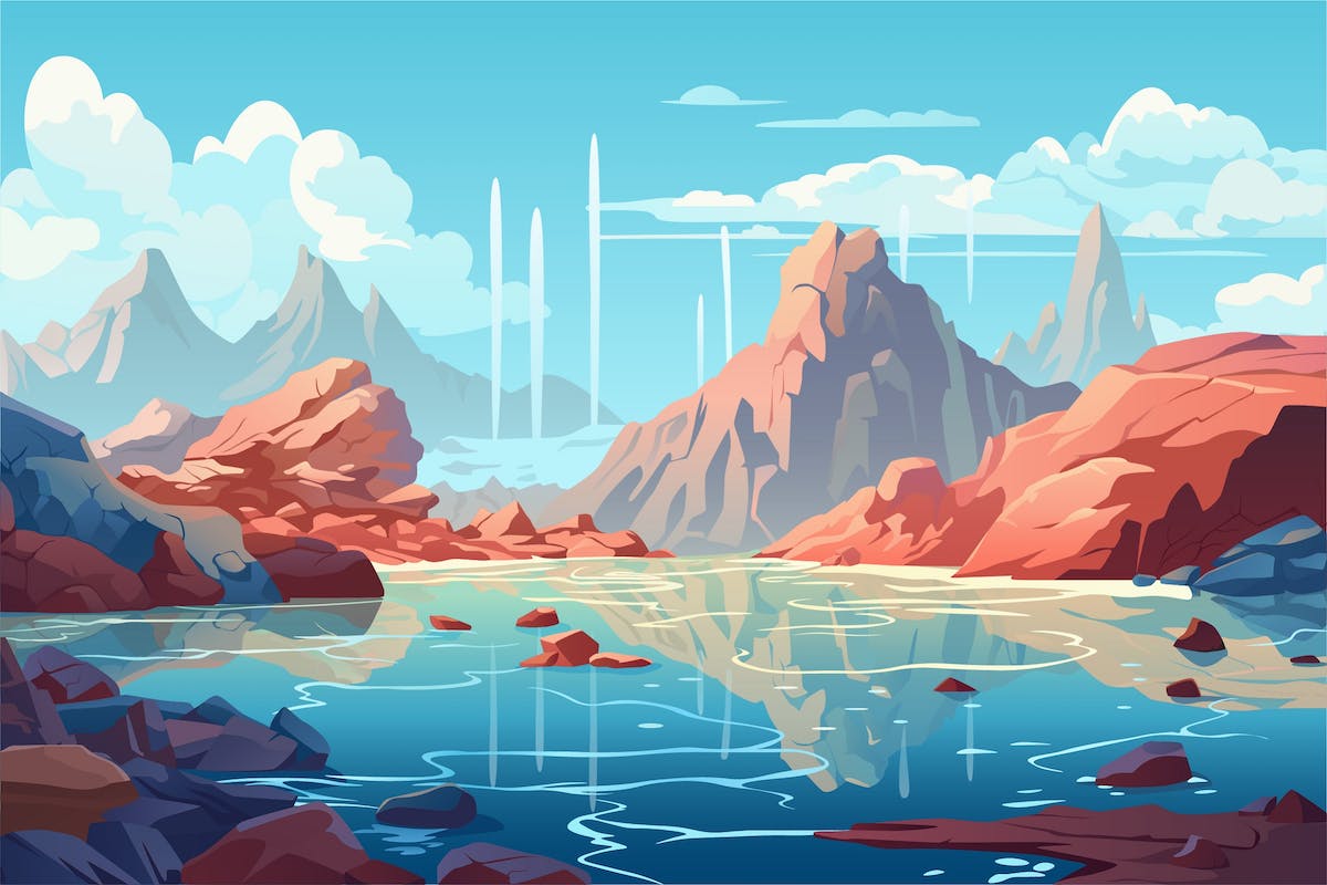 山中的背景湖