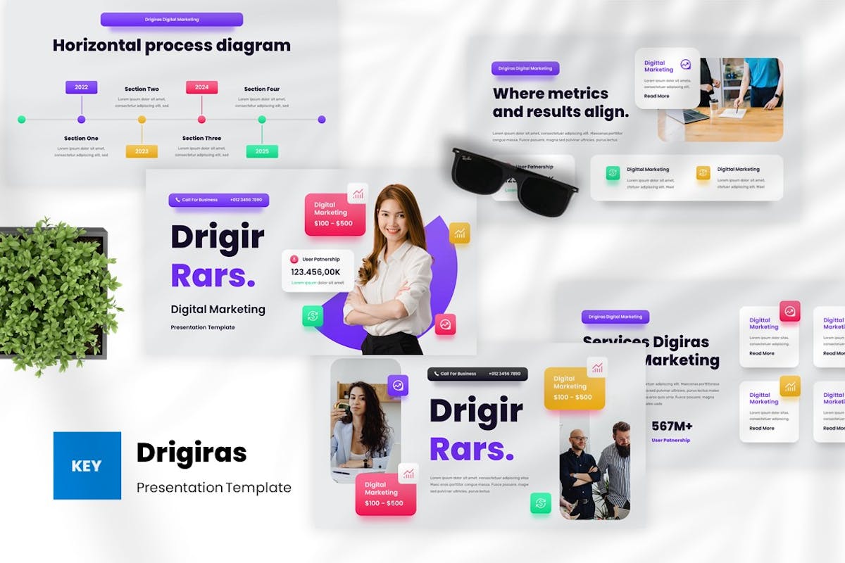 Drigiras – 数字营销主题演讲模板