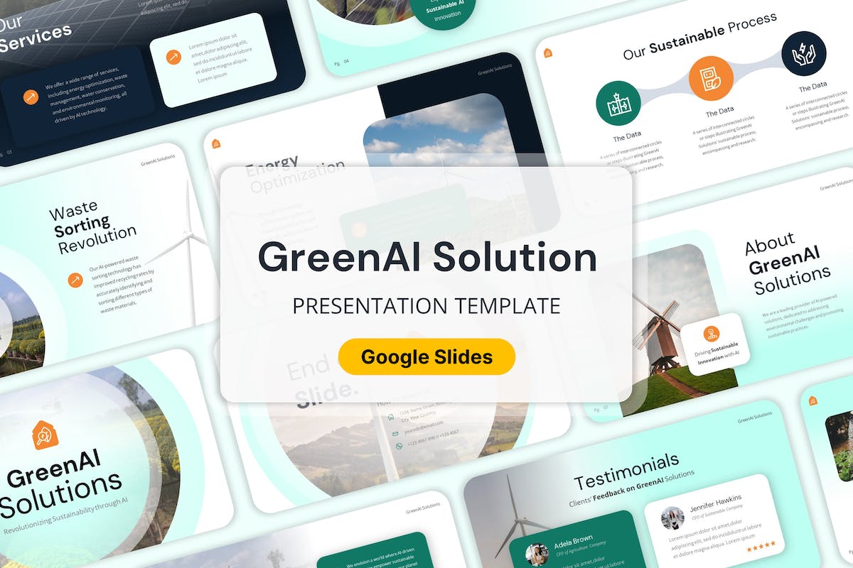 绿色 AI 解决方案 – Google SlidesTemplate