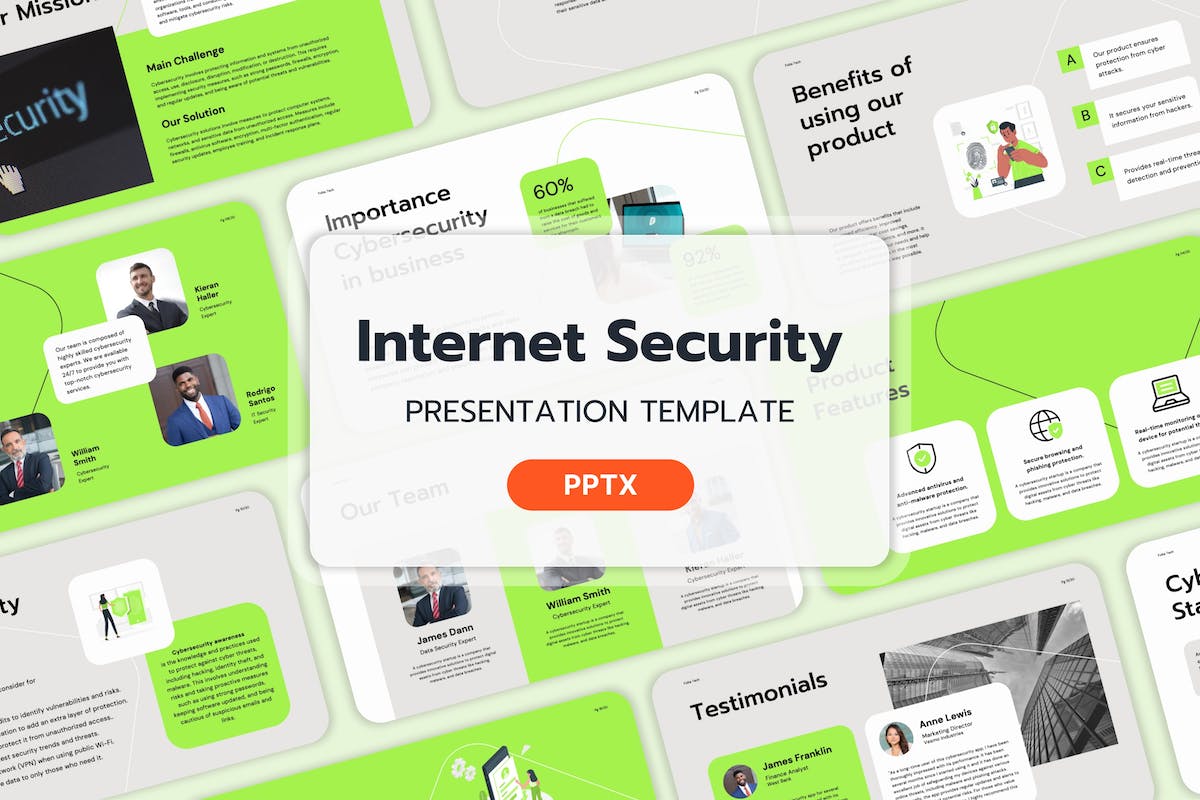 互联网安全 – Powerpoint 模板