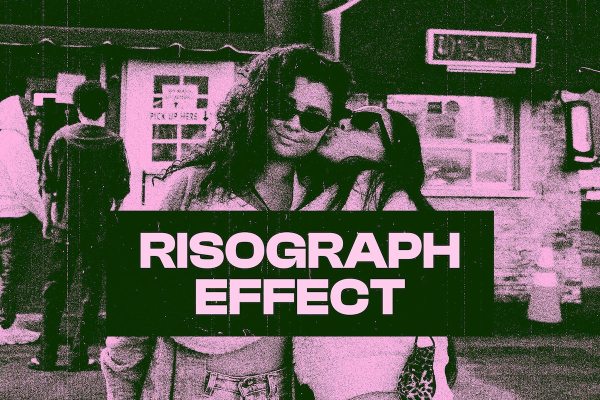 旧式 Risograph 照片效果