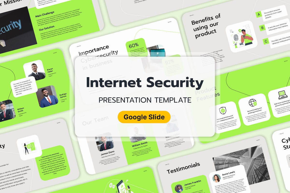 互联网安全 – Google 幻灯片模板