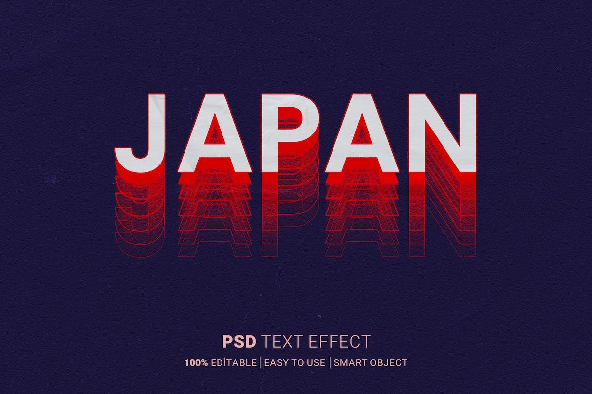 日本可编辑 Psd 文字效果