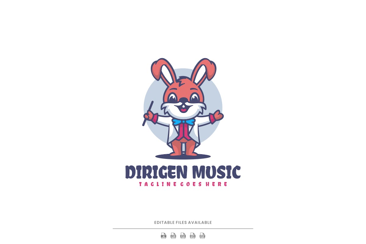 Dirigen 音乐吉祥物卡通标志