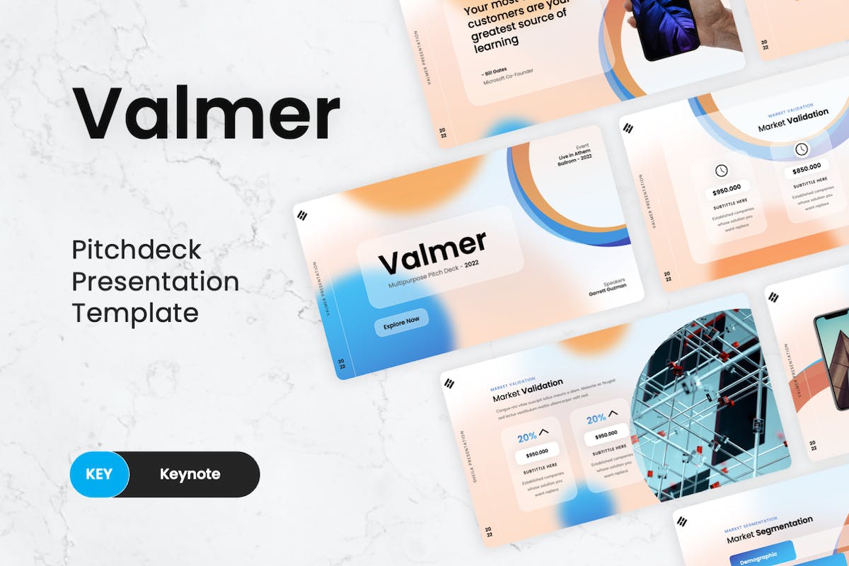 Valmer – Pitch Deck 主题演讲模板