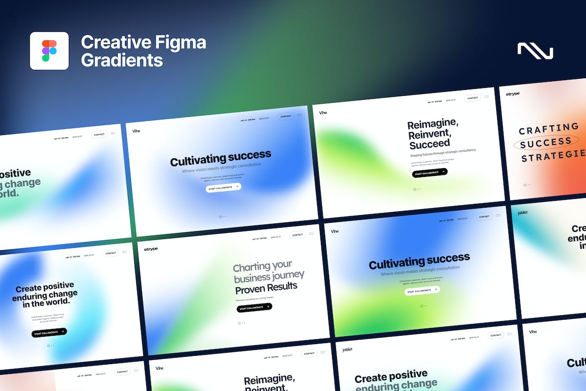 渐变 Figma Web UI 标题