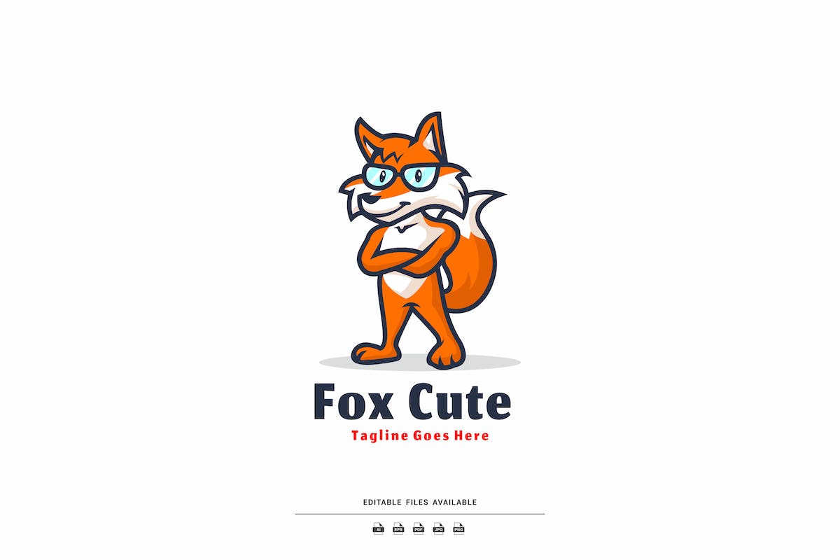 Foxx 可爱的吉祥物卡通标志