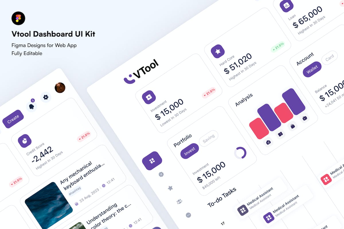 Vtool 仪表板 UI 套件