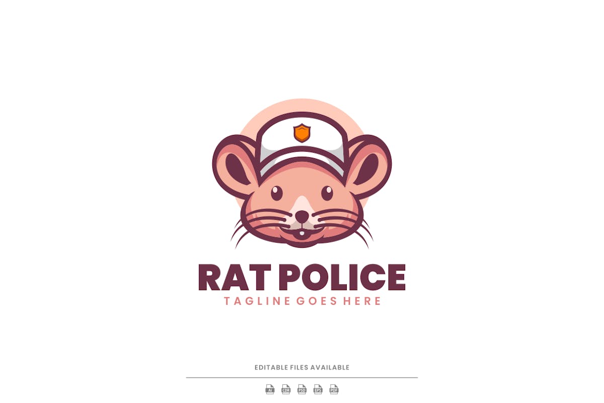 大鼠警察吉祥物卡通标志