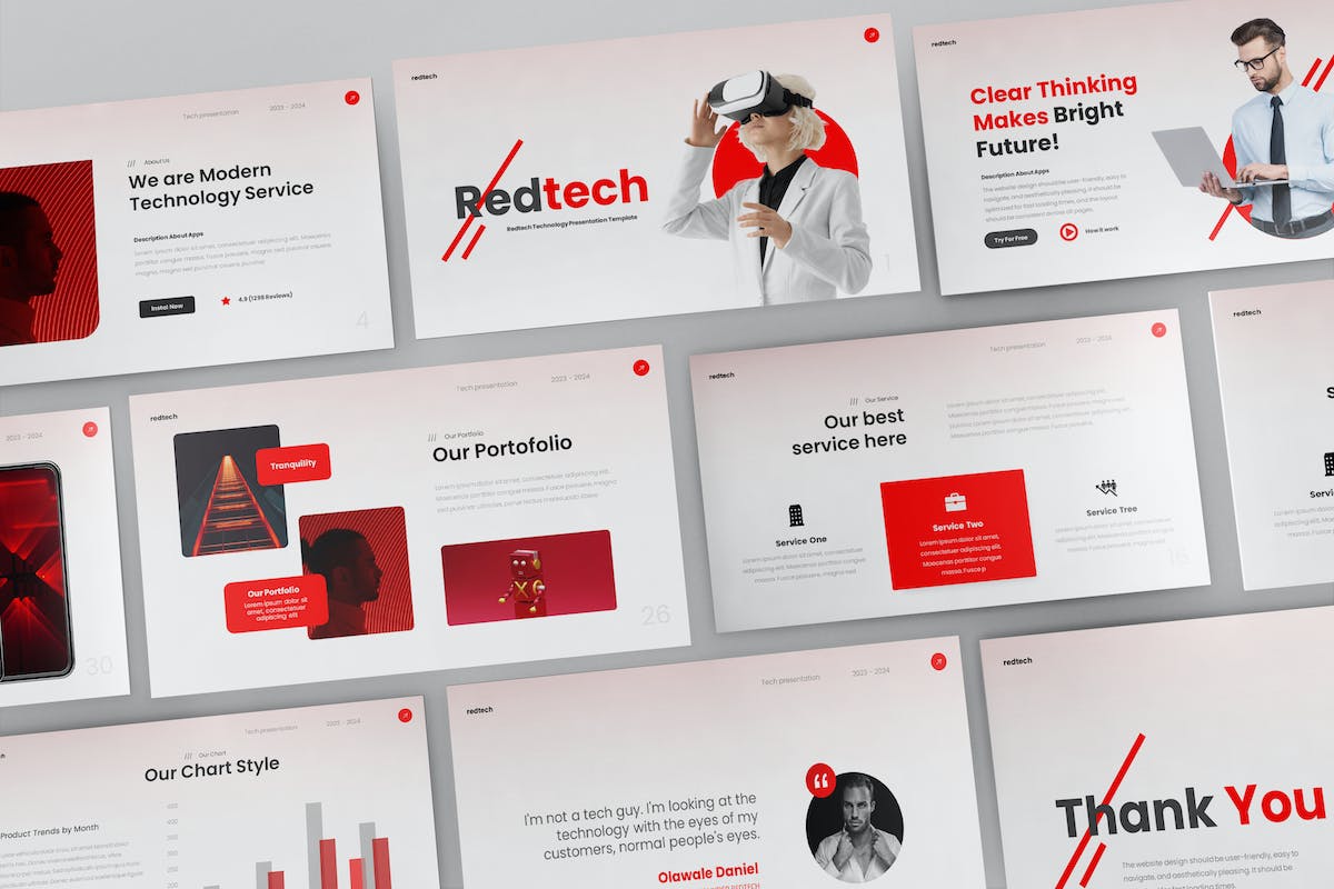 Redtech – 红色科技主题演讲模板