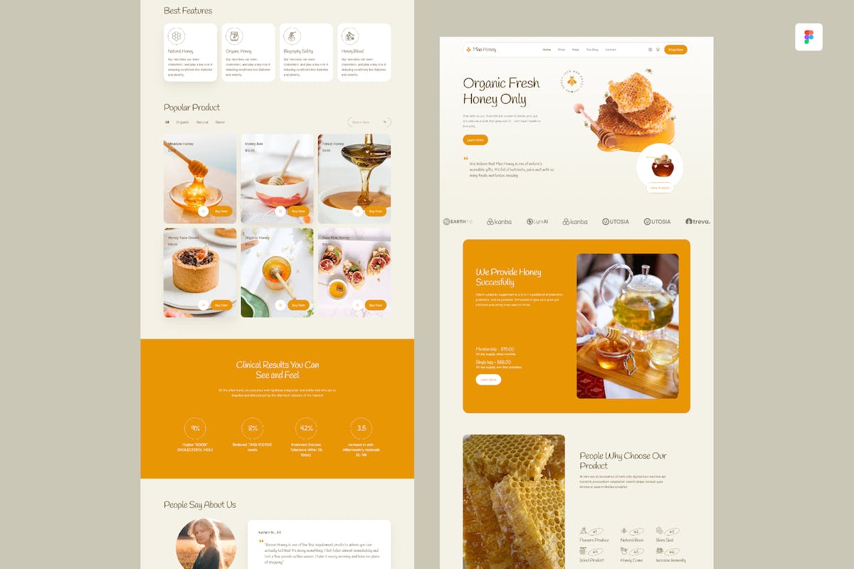 Honey 模板 UI Figma