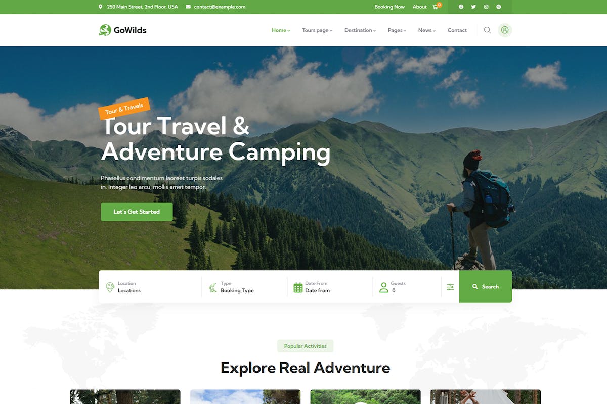 Gowilds – 旅行和旅游预订 WordPress 主题