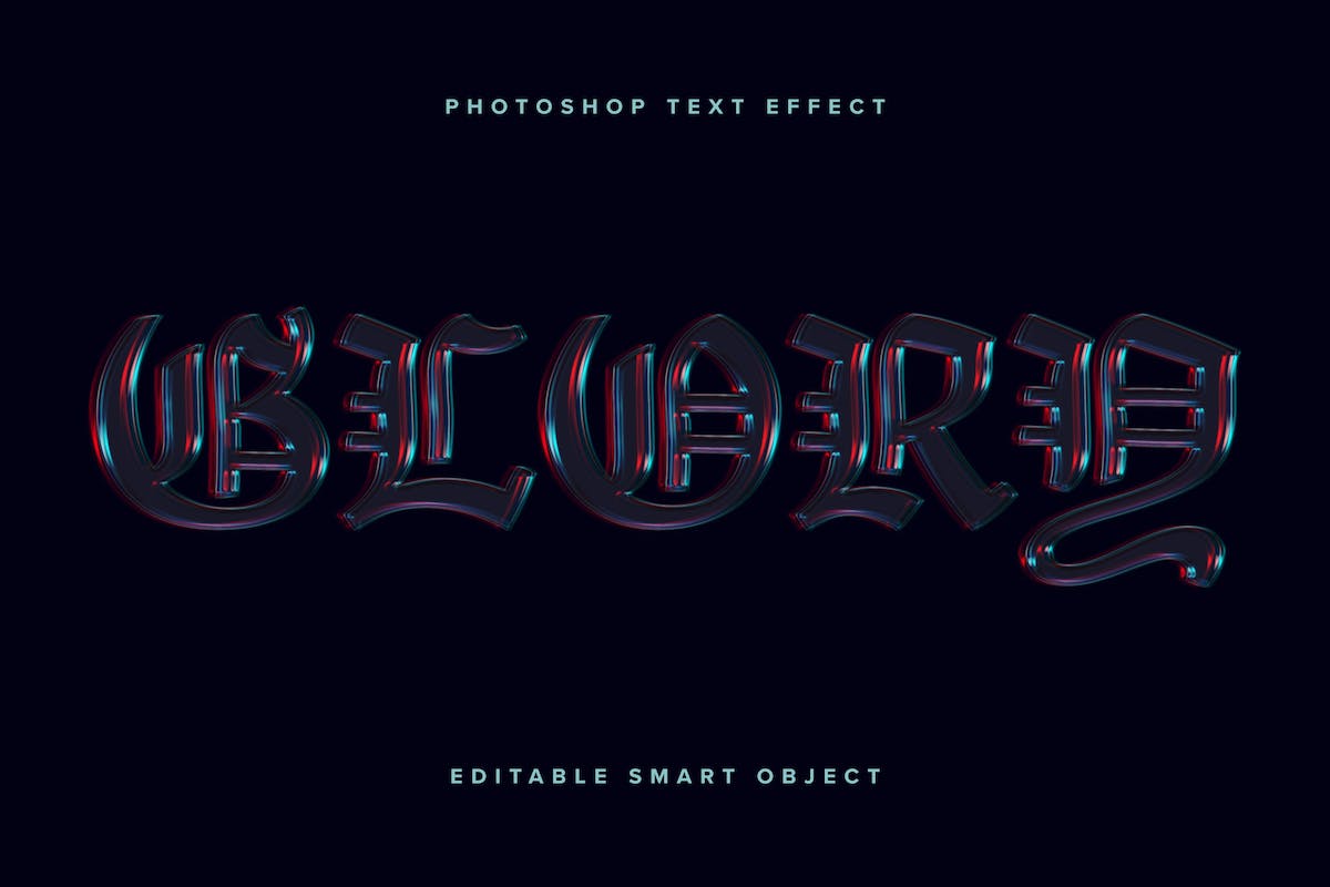 故障玻璃 PSD 文字效果