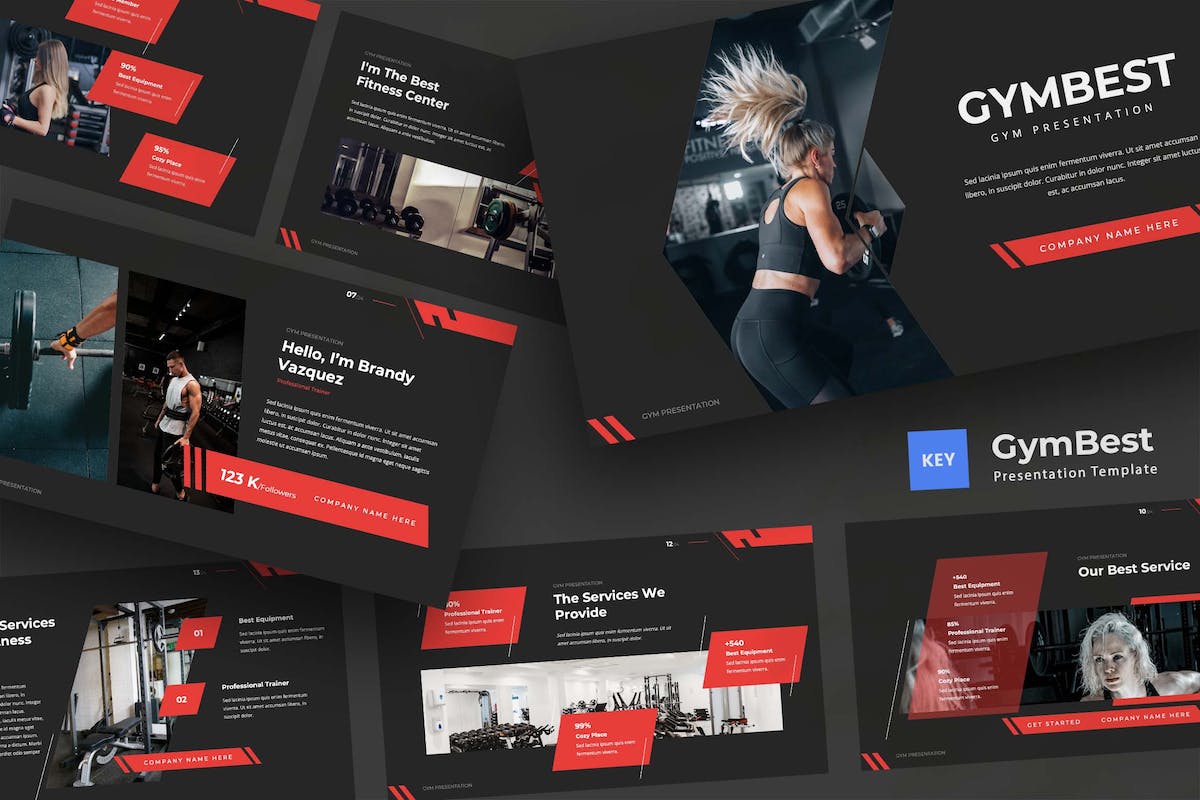 Gymbest — 健身房 Keynote 模板
