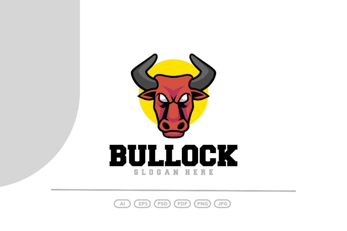 红色公牛头Logo模板