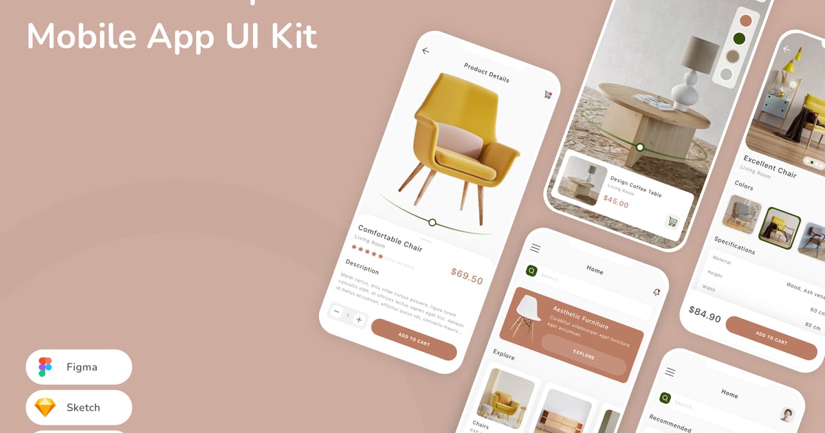 家具店移动应用 UI 套件