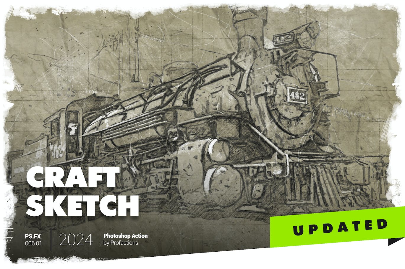 工艺素描 Photoshop 动作 (ABR,ATN,PAT,PDF)